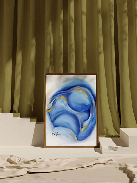 Abstract uterus anatomy art print-Ovaries anatomy art– Female reproductive system art-OBGYN gift- Gynecologist Obstetrician gift-Medical art