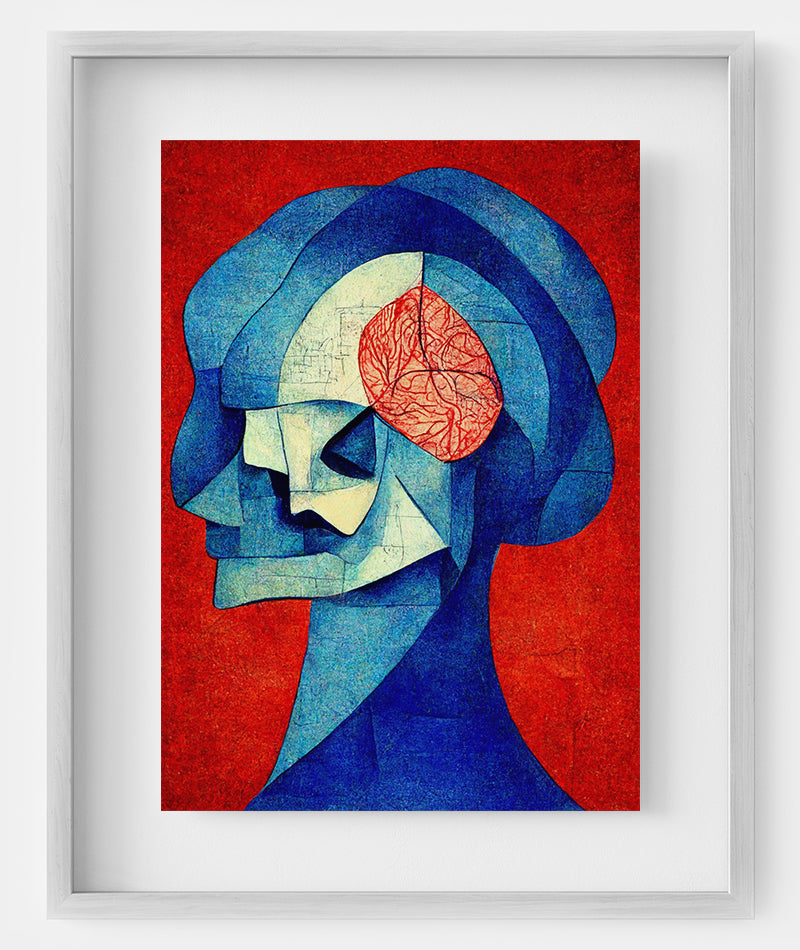 Brain Anatomy Art - A captivating abstract representation of the human brain, ideal for neurology and neurosurgery clinic decor.