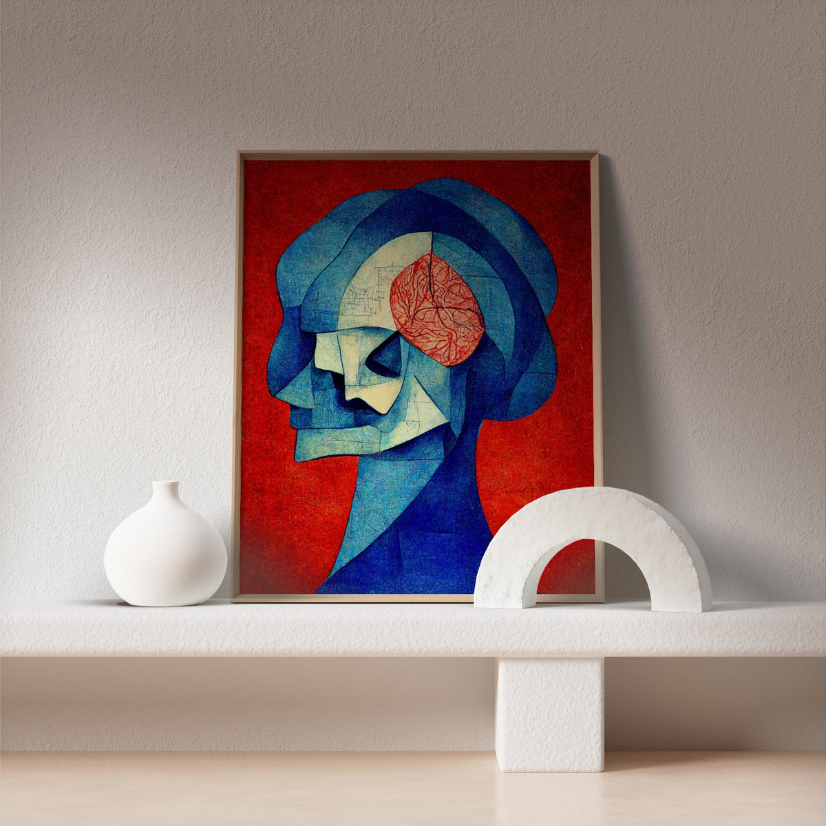Cubism Style Graphics Brain anatomy Cubism style art
