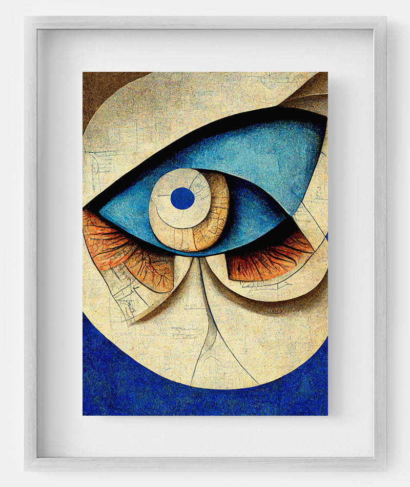Ophthalmology Art Poster - Abstract representation of eye anatomy in an artistic ophthalmology poster.
