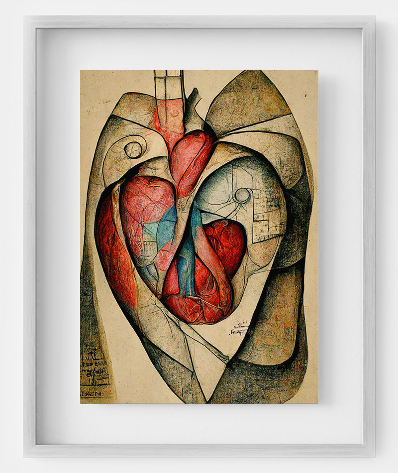 Medically-Inspired Art - Celebrate the science and beauty of cardiology with this heart anatomy art print, perfect for cardiology clinics, medical offices, and decor enthusiasts.