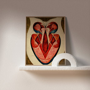 Heart Anatomy Art Print - A captivating representation of cardiac anatomy, ideal for cardiology clinic decoration and creating a professional atmosphere.