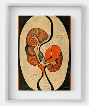 Kidney and Nephrology Anatomy Art Print - Nephrologist and Urologist Clinic Decor