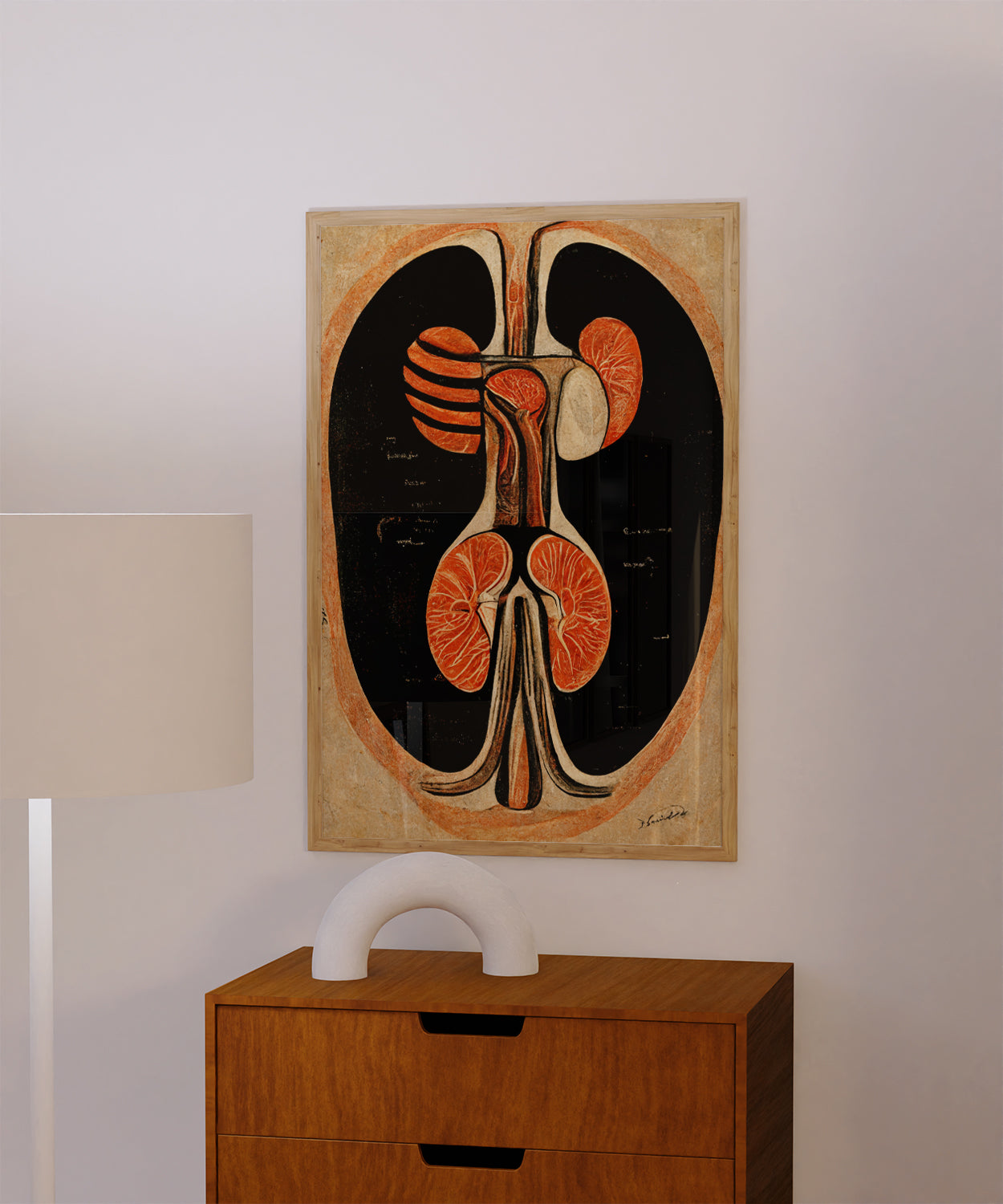 Anatomical Kidney Illustration - Decor for Nephrologist's and Urologist's Office