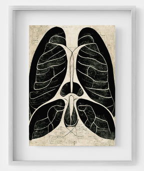 Pulmonary Artwork - Unique artwork celebrating the intricate beauty of lungs anatomy, perfect for medical offices, educational materials, and decor enthusiasts.