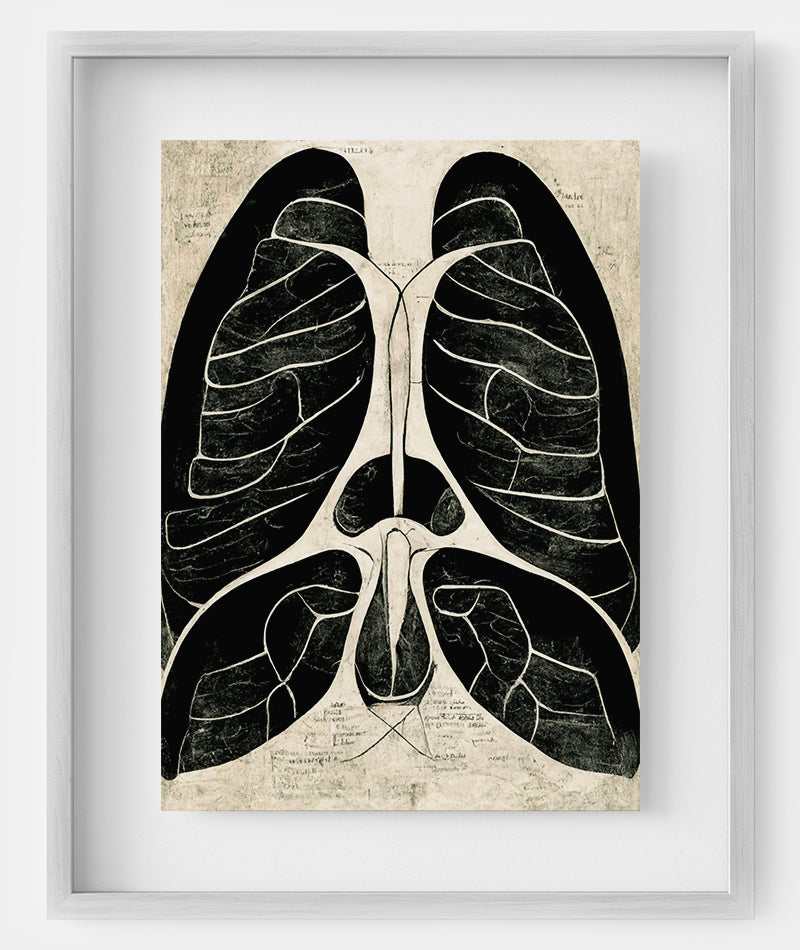 Pulmonary Artwork - Unique artwork celebrating the intricate beauty of lungs anatomy, perfect for medical offices, educational materials, and decor enthusiasts.