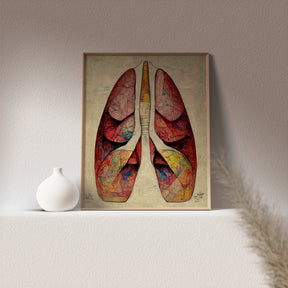 Respiratory System Art - Explore the intricate details of lungs anatomy through this visually stunning artwork, suitable for medical professionals and anatomy enthusiasts alike.