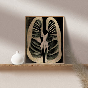Lungs Anatomy Art - A captivating representation of the respiratory system, ideal for medical spaces, educational materials, and anatomy enthusiasts.