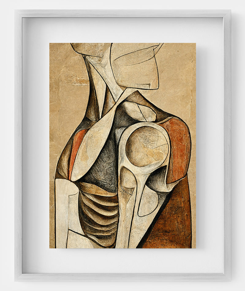 Vivid art print depicting intricate shoulder anatomy.