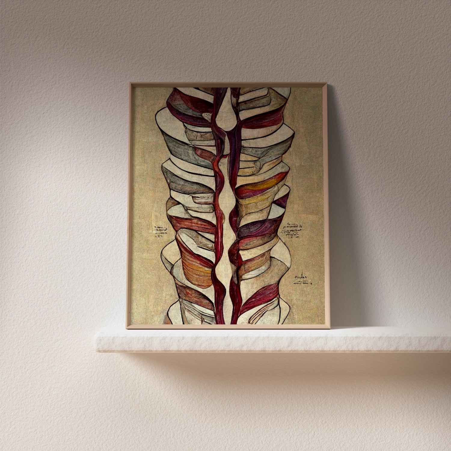 Spine Anatomy Cubism style