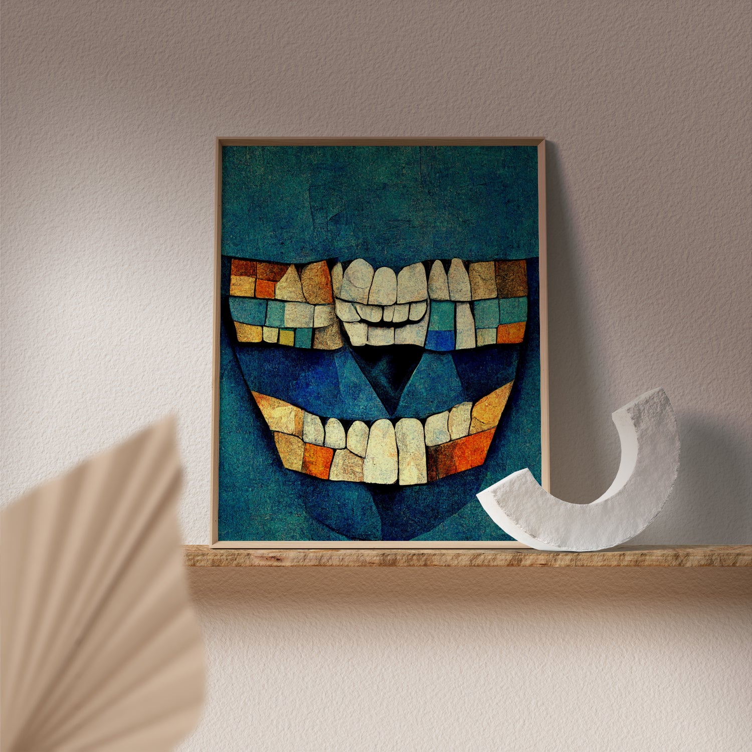 Art print for enhancing dental clinic aesthetics." "Decorative poster for dentist office walls."