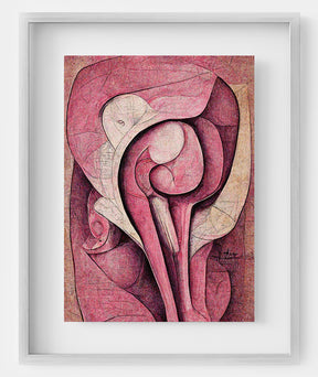 Gynecology Clinic Decor - Elegant wall art featuring a tasteful representation of uterus anatomy.