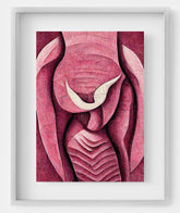 Uterus Anatomy Art - Abstract depiction of the female reproductive system in a contemporary art style