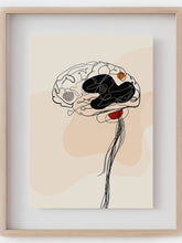 Brain anatomy line art print-Abstract neurology art-Neuroscientist neurologist neurosurgeon gift-Anatomy art print-Medical poster