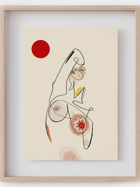 Woman Breast Abstract Drawing - Classical Art Drawing - 54ka