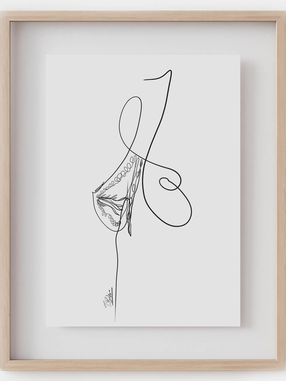 Printable Breast line art-Modern minimalist art-feminist art-custom doctor gift-downloadable digital art-OBGYN gift-Breast surgeon gift
