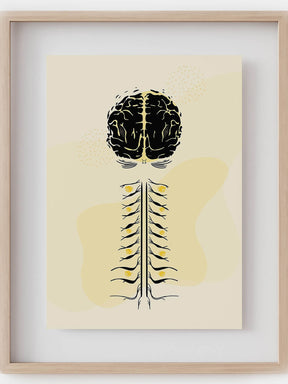 Brain spinal cord anatomy art print-minimalist neuroanatomy art-boho art-neurosurgeon neurologist neuroscientist anesthesiologist gift