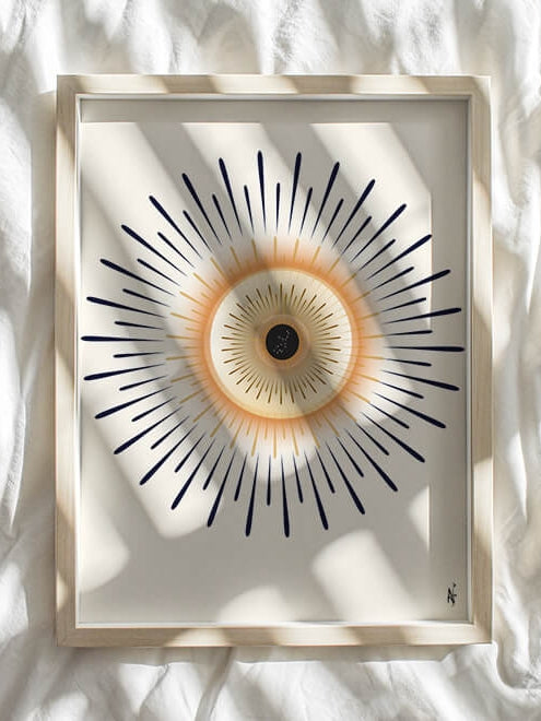 sun boho minimalist abstract art-modern art decor-iris eye anatomy-ophthalmologist optometrist gift-Abstract eye anatomy art print