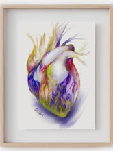 Heart anatomy art print-cardiology abstract art-human heart painting-cardiologist cardiothoracic surgeon gift-heart surgery art-office decor