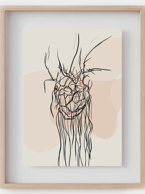 one line heart anatomy art print-modern art- cardiologist cardiothoracic surgeon gift- anatomical heart art-cardiovascular minimal wall art