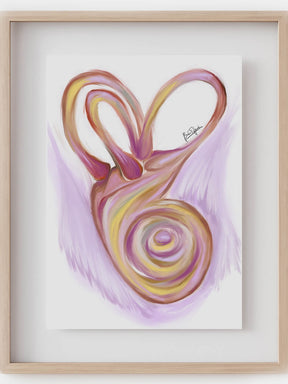 abstract inner ear anatomy art print- ENT art-Audiology art-Otolaryngologist gift-ear artwork-cochlea drawing