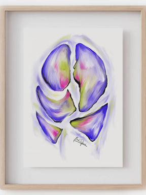 Lung lobes anatomy art print-pulmonology wall art-respiratory drawing-pulmonologist cardiothoracic surgeon gift- abstract anatomy art poster