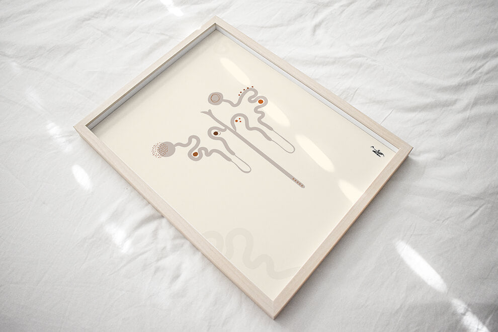 Nephron anatomy art printer-boho minimalist abstract art- nephrology wall art- nephrologist urologist gift- medical art-anatomical kidney