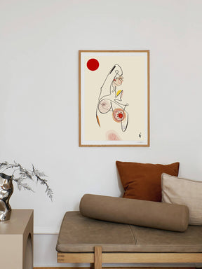 Breast line art print-Female minimalist art-Mammary gland anatomy artwork -abstract Boho art-obstetrics art-OBGYN plastic surgeon gift