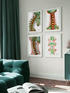 Cervical spine anatomy art print