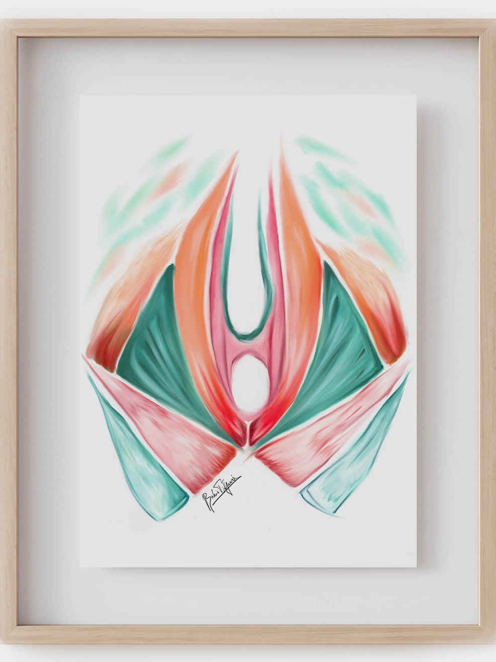 Abstract Pelvic floor anatomy art print –OBGYN female art-Urology art-Obstetrician Gynecologist Urologist gift-Muscles anatomy art