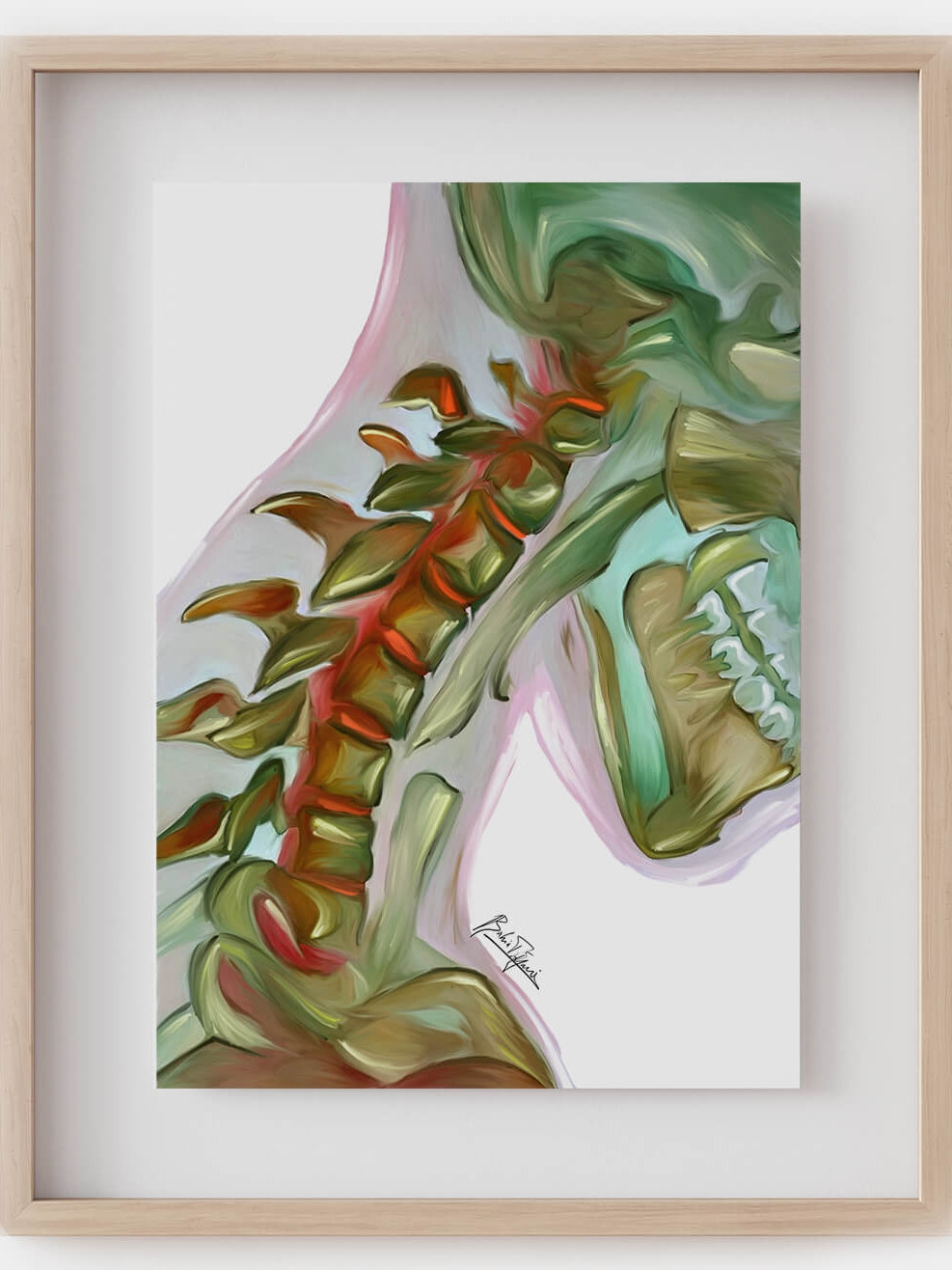 Abstract cervical spine print art-Chiropractor Orthopedic surgeon gift-Vertebrae art-Chiropractic art-Spine Medical artwork-Spine surgery