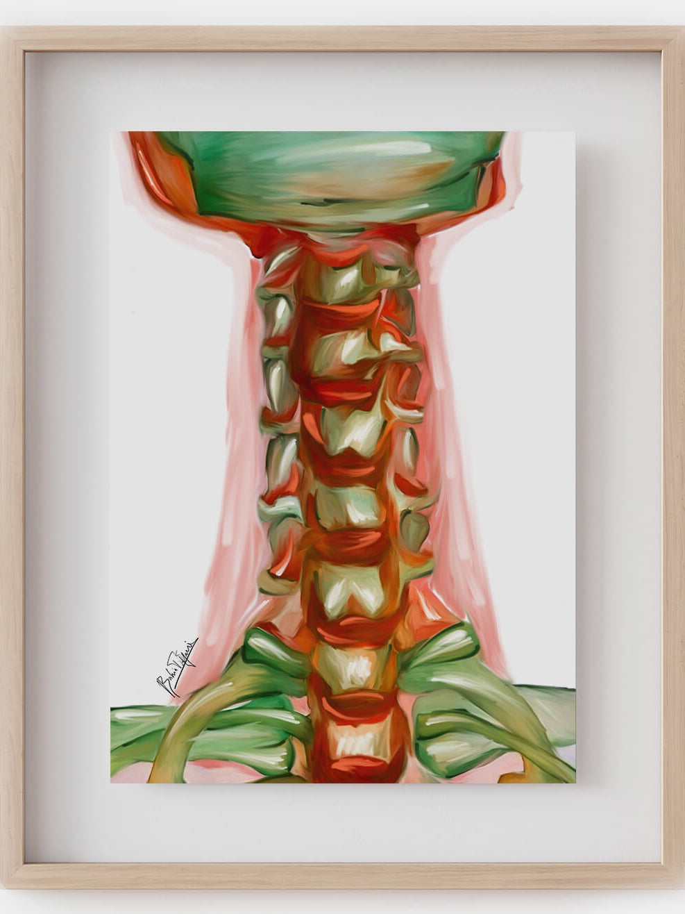 abstract cervical spine oil painting art- vertebrae art gifts | DrArt