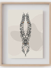 Human spine anatomy art print- Medical line art-Abstract chiropractic art-Spine surgery art-Chiropractor Orthopedic surgeon gift