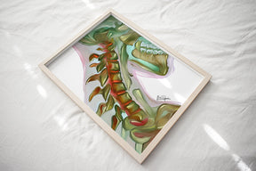 abstract cervical spine oil painting art- vertebrae art gifts | DrArt