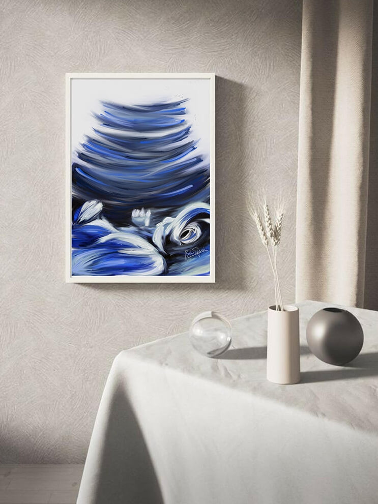 Abstract baby ultrasound art print –Baby memorial gift-fetus art-Pregnancy painting-Obstetrician Gynecologist gift