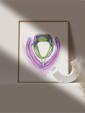 abstract vocal cords art- vocal cords anatomy art -head and neck anatomy art-Speech therapy art-ENT office decor-otolaryngologist gift